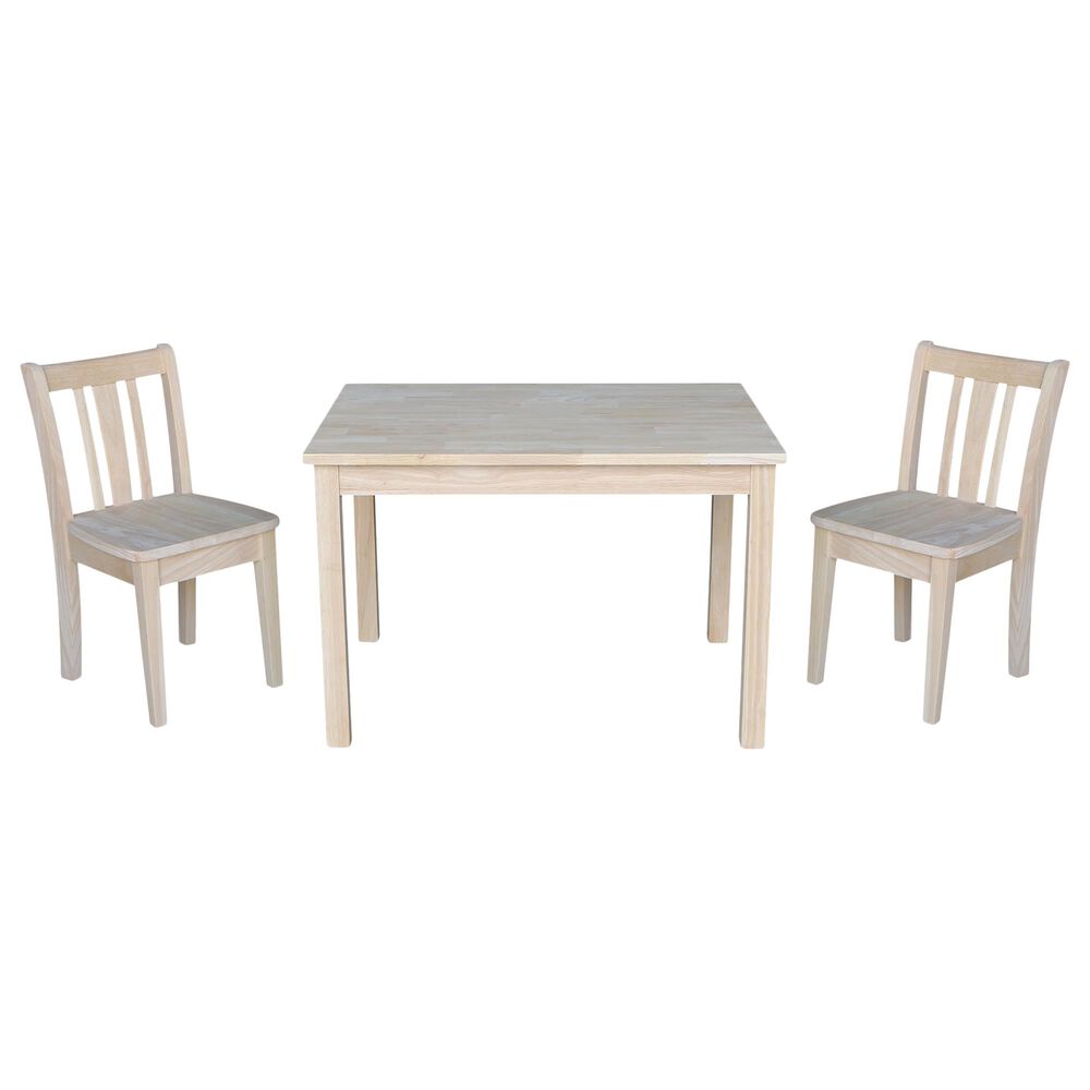International Concepts San Remo 3 Piece Juvenile Table Set in Unfinished, , large