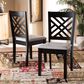 Baxton Studio Caron Side Chair with Grey Cushion in Espresso Brown (Set of 2), , large