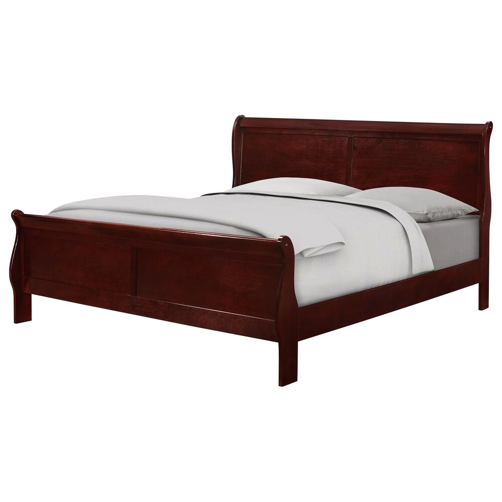 Crown Mark Louis Philip 3-Piece King Bedroom Set in Cherry, , large