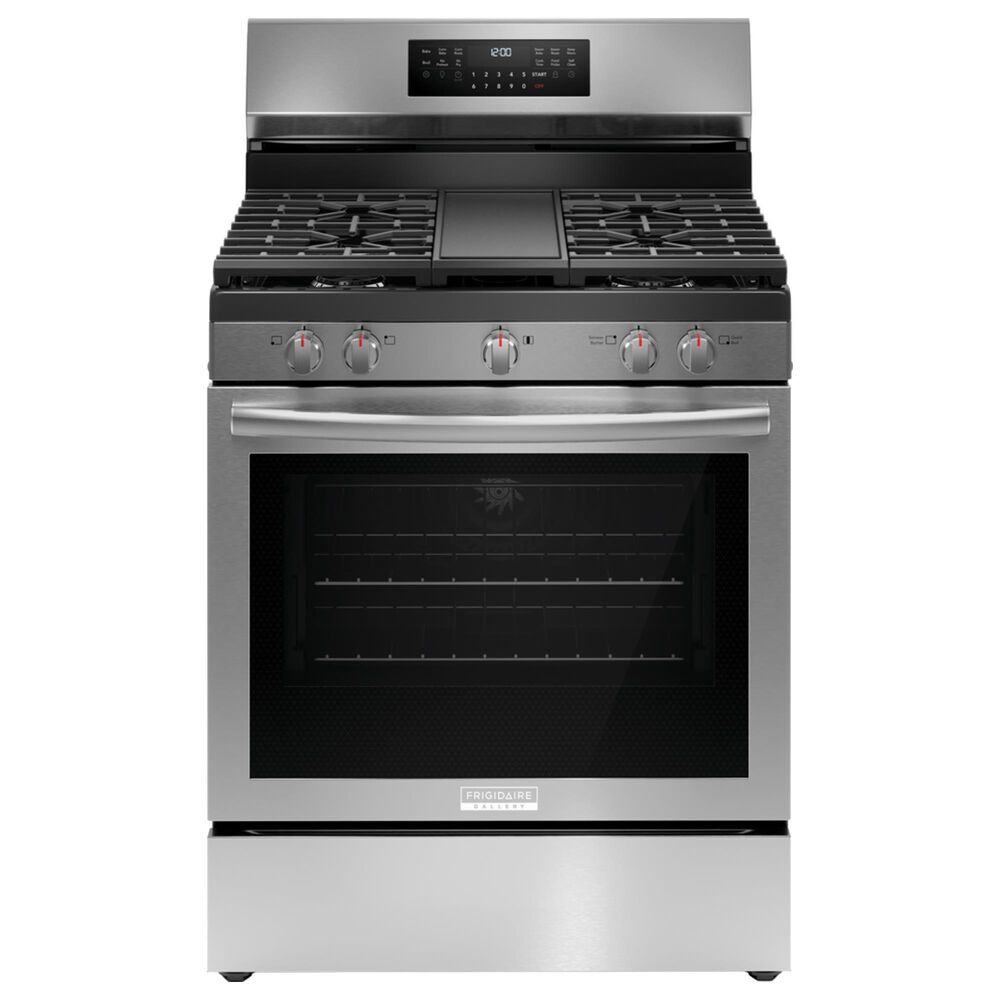 Frigidaire Gallery 30" Rear Control Gas Range with Total Convection in Stainless Steel, , large