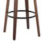 LumiSource Lombardi 30" Swivel Barstool with Cream Faux Leather Upholstery in Walnut and Black (Set of 2), , large