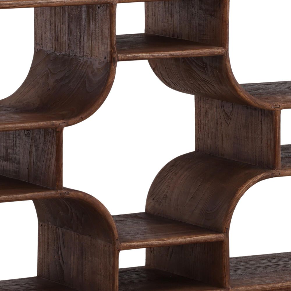 Blue Sun Designs Gaetan 79" Horizontal Bookcase in Medium Brown, , large