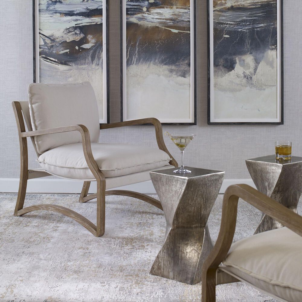 Uttermost Melora Accent Chair in Natural Linen, , large