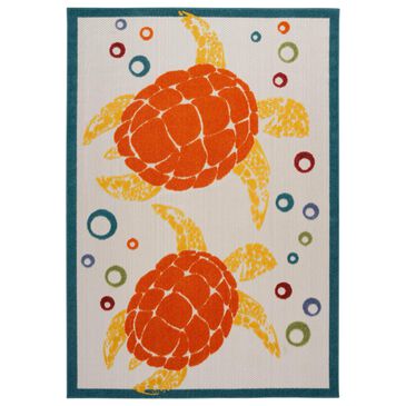 Nourison Aloha 2"3" x 8" Teal and Multicolor Indoor/Outdoor Runner, , large