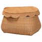 Baxton Studio Ayleen Small Basket with Scalloped Lid in Light Honey, , large