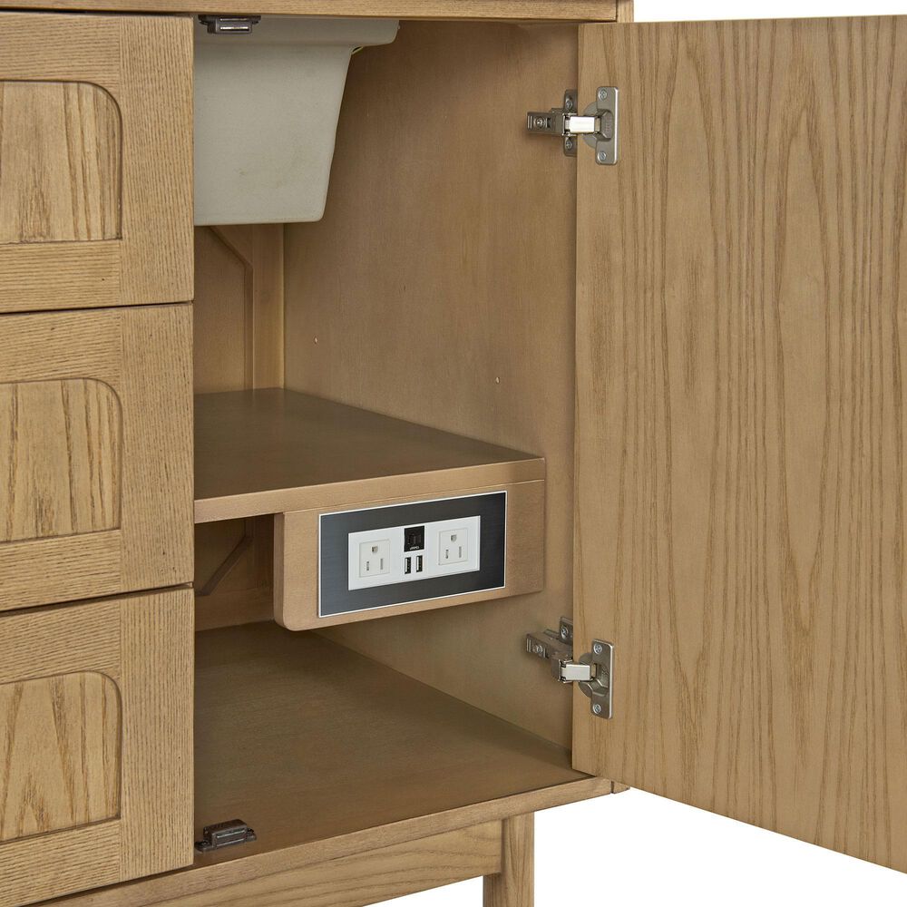 James Martin Vanities Laurent 60&quot; Double Bathroom Vanity in Light Natural Oak with 3 cm Parisien Bleu Quartz Top and Rectangular Sinks, , large