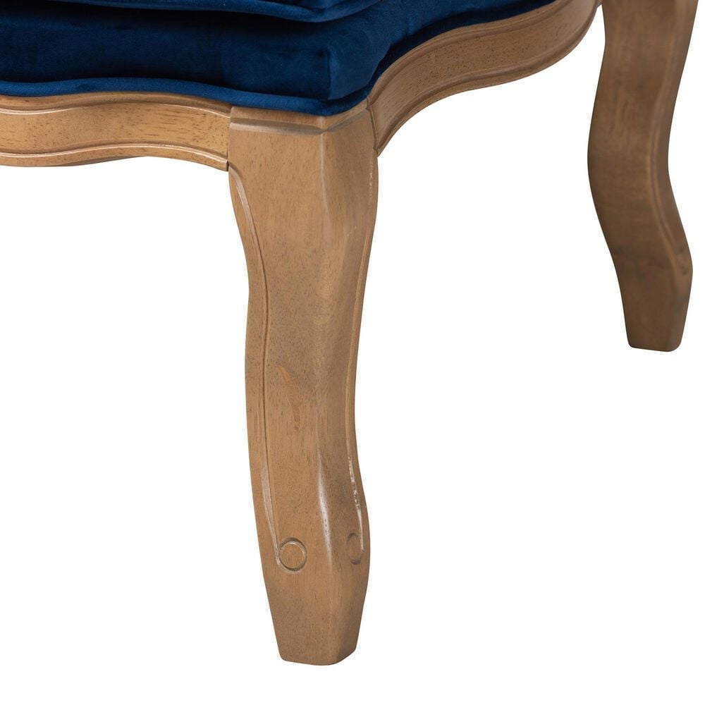 Baxton Studio Jules Accent Chair in Navy Blue, , large