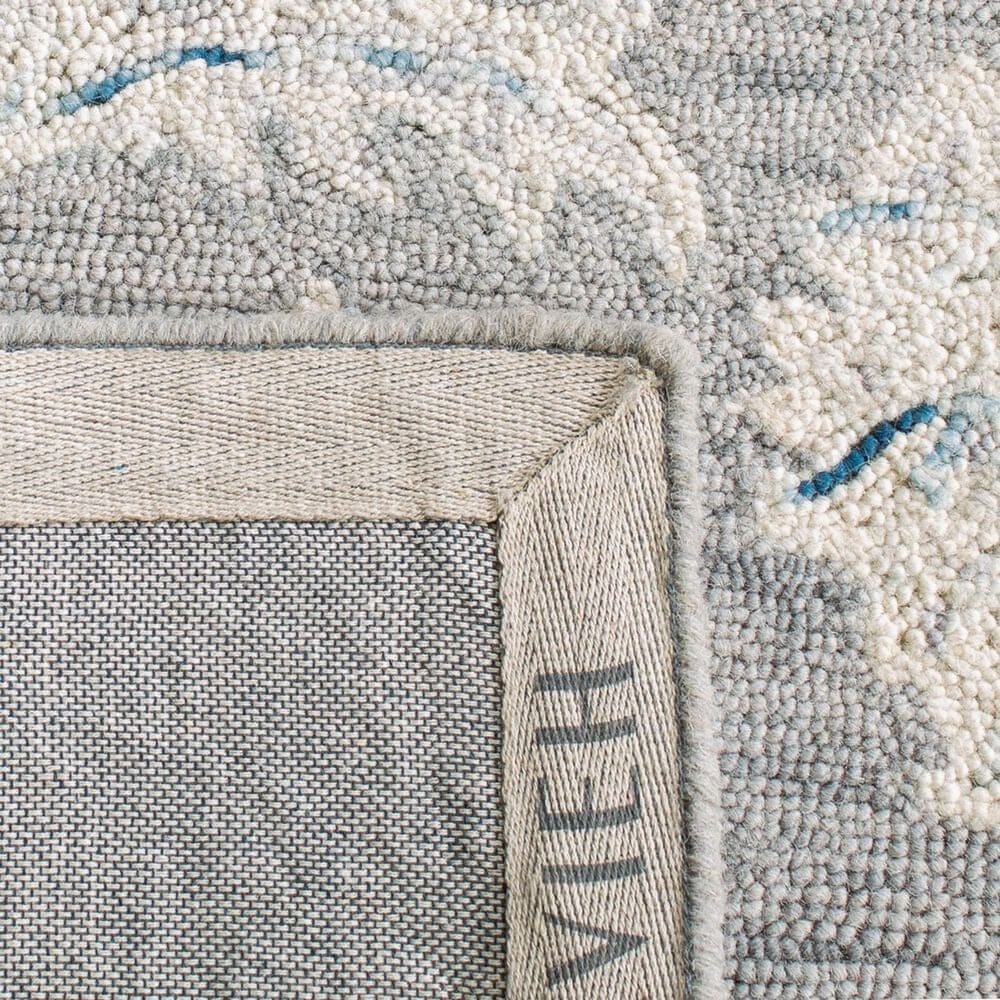 Safavieh Micro-Loop Floral 6&#39; x 9&#39; Grey and Ivory Area Rug, , large