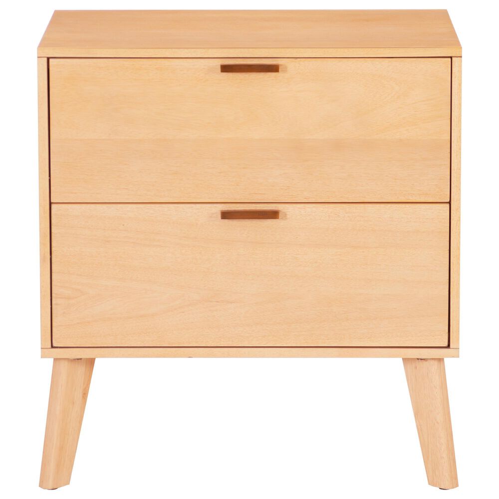 Linon Home Decor Reid 2-Drawer Nightstand in Natural, , large