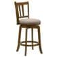 Armen Living Wren Swivel Counter Height Stool with Static Gray Upholstery in Sepia Brown, , large