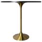Leisuremod LeisureMod Verve Collection Modern Bar Height Table Brushed Gold Base with 48 Round Black Marbelized Sintered Stone Top, , large