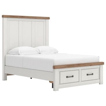 Ashley Savonport Full Storage Panel Bed in White and Brown, , large
