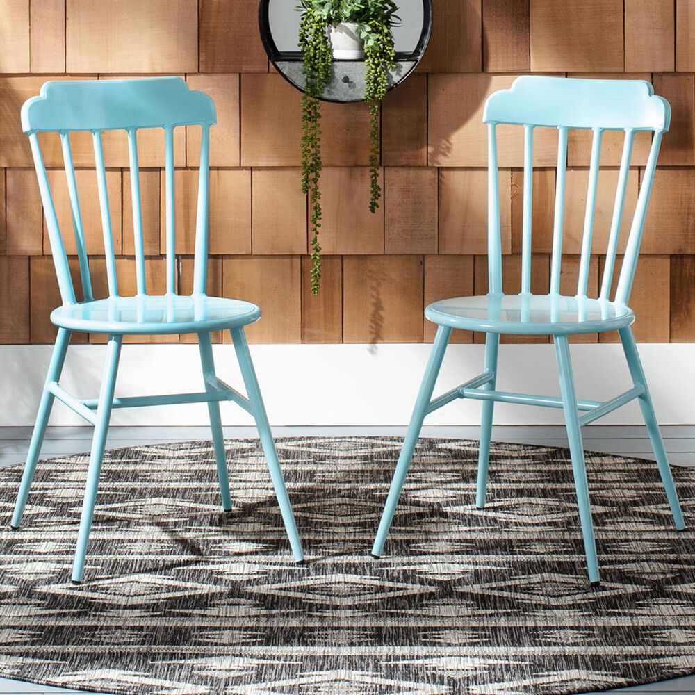 Safavieh Broderick Stackable Side Chair in Baby Blue (Set of 2), , large