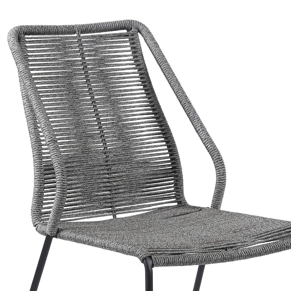 Blue River Clip Outdoor Dining Chair with Gray Rope in Black (Set of 2), , large