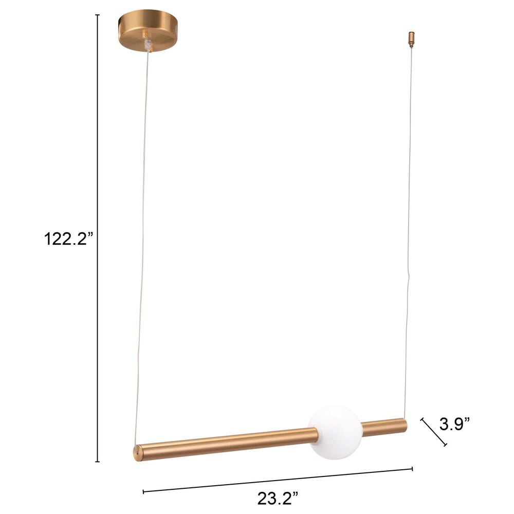 Zuo Modern Adeo Ceiling Lamp in Brass, , large