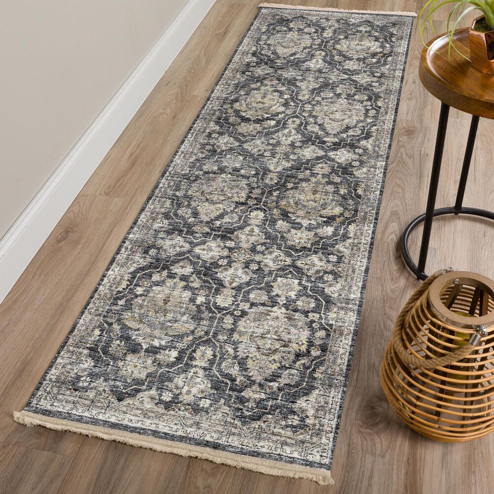 Dalyn Rug Company Marbella 2&#39;3&quot; x 7&#39;6&quot; Charcoal Runner, , large