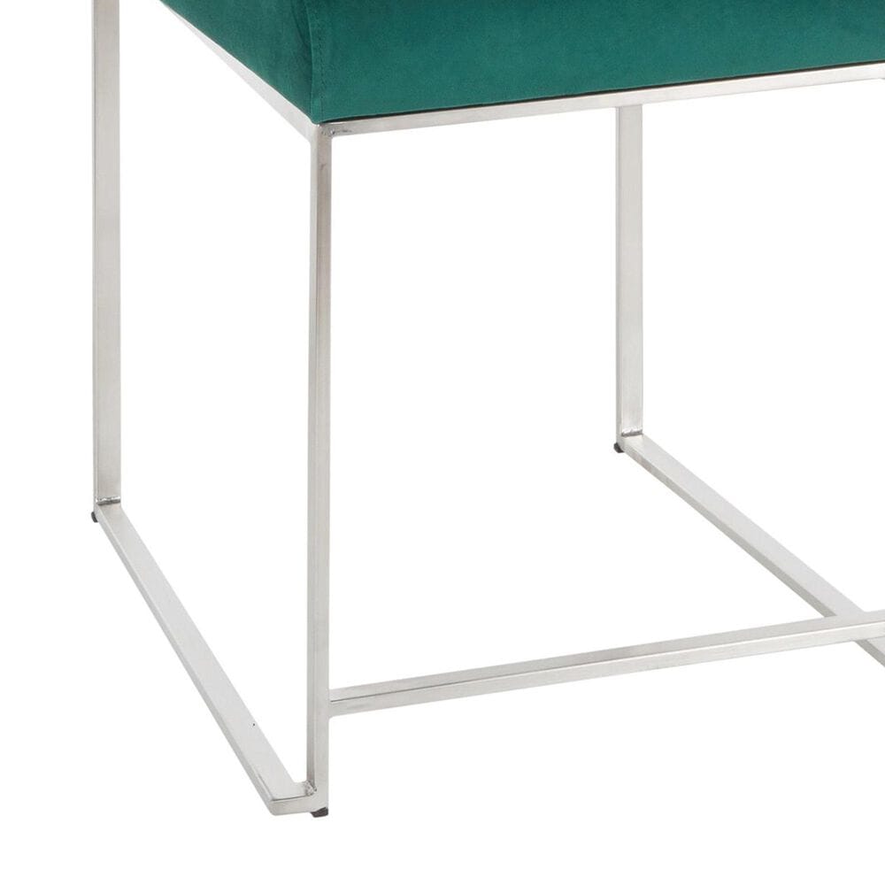 Lumisource Fuji Side Chair with Green Cushion in Brushed Stainless Steel &#40;Set of 2&#41;, , large