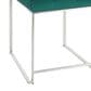 Lumisource Fuji Side Chair with Green Cushion in Brushed Stainless Steel (Set of 2), , large