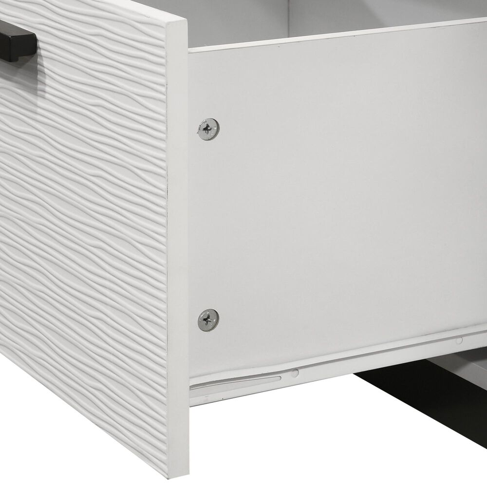 HOMLUX 47" Coffee Table with Faux Marble Top in White and Black, , large