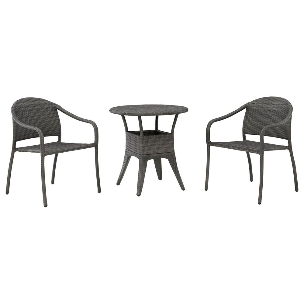 Ashley Mimis Bay 3-Piece Patio Bistro Set in Gray, , large