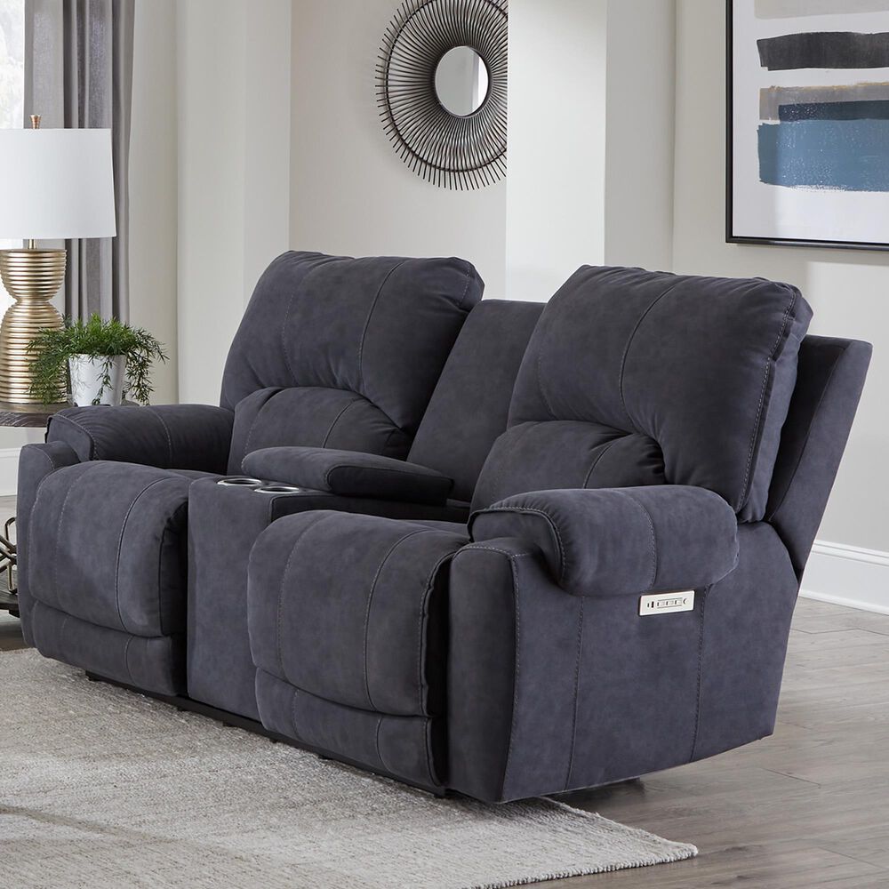 HomeStretch Showtime Power Reclining Loveseat in Graphite, , large