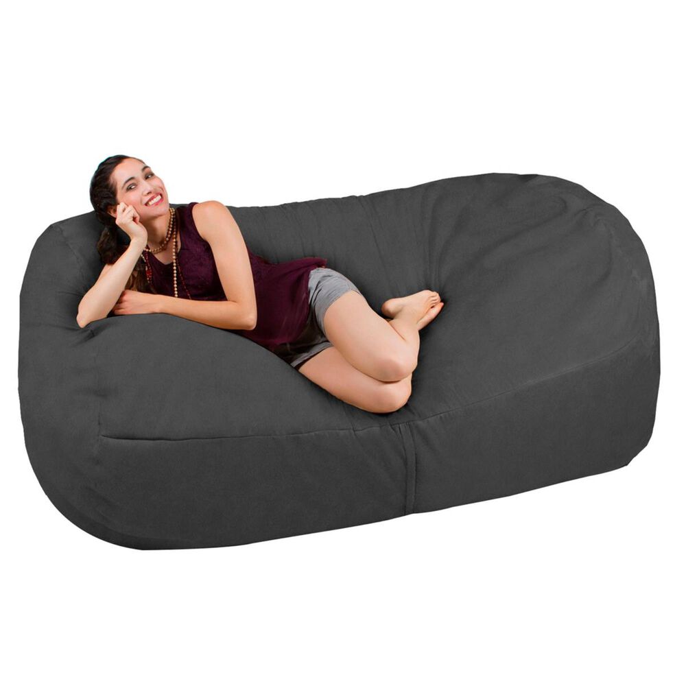 Jaxx 7&#39; Giant Bean Bag Sofa in Charcoal, , large