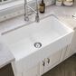 MS International Undermount Farmhouse Single Bowl Kitchen Sink in White, , large