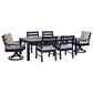 Ashley East Beach 7-Piece Patio Rectangular Dining Set in Navy Blue and Driftwood, , large