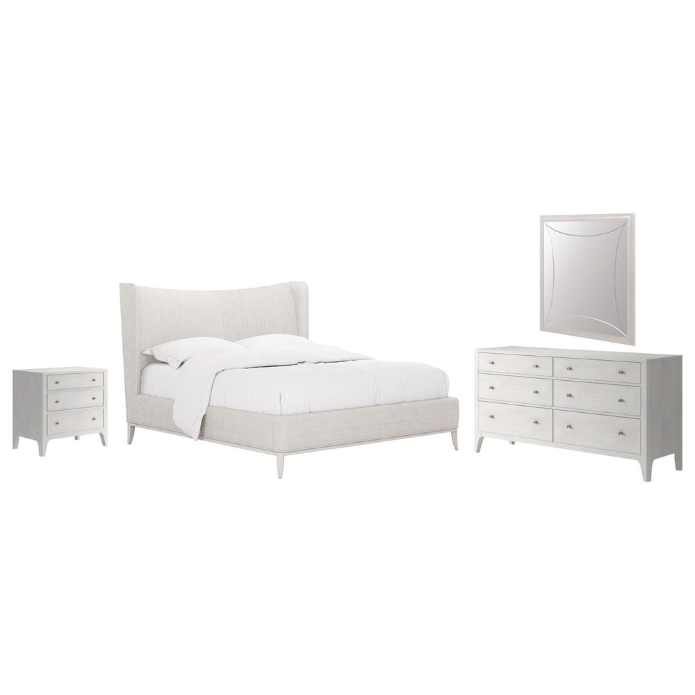 Vantage Mezzanine 4 Piece King Upholstered Wingback Bedroom Set in Dove Gray, , large