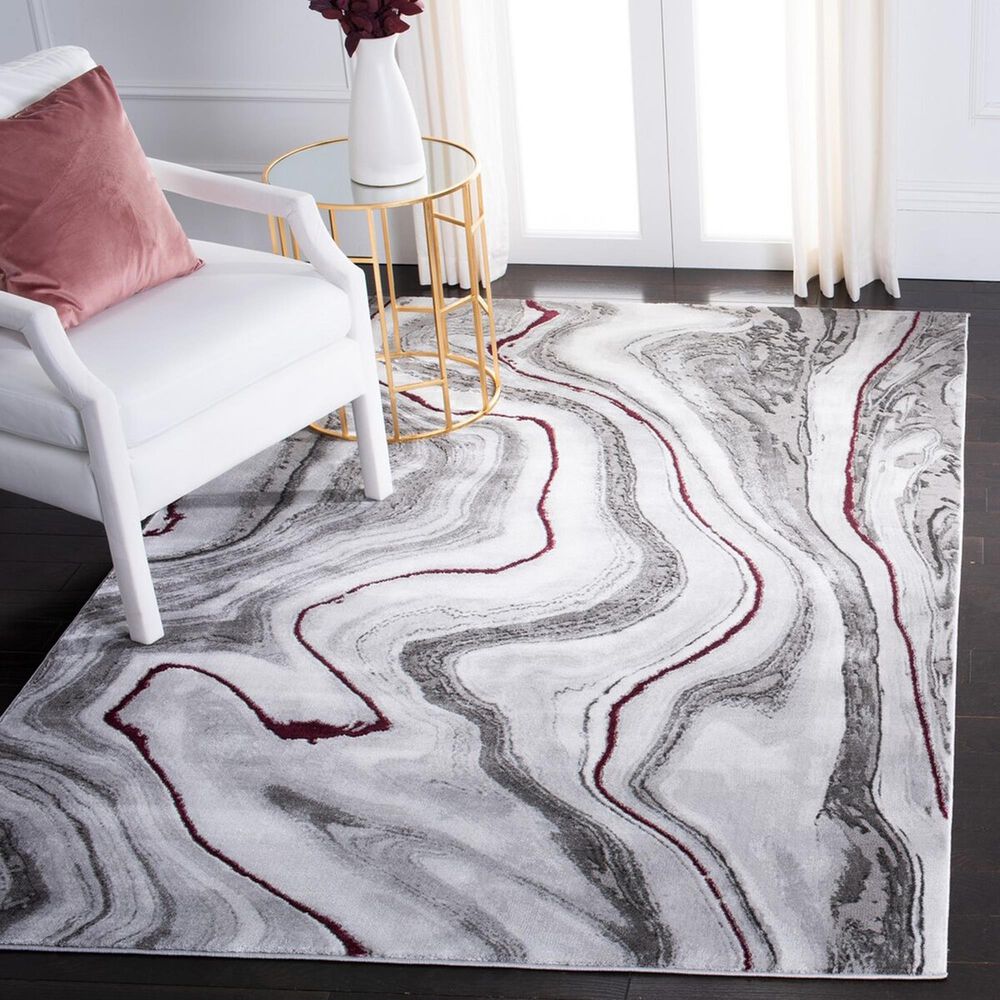 Safavieh Craft CFT819S 5&#39;3&quot; x 7&#39;6&quot; Grey and Wine Area Rug, , large