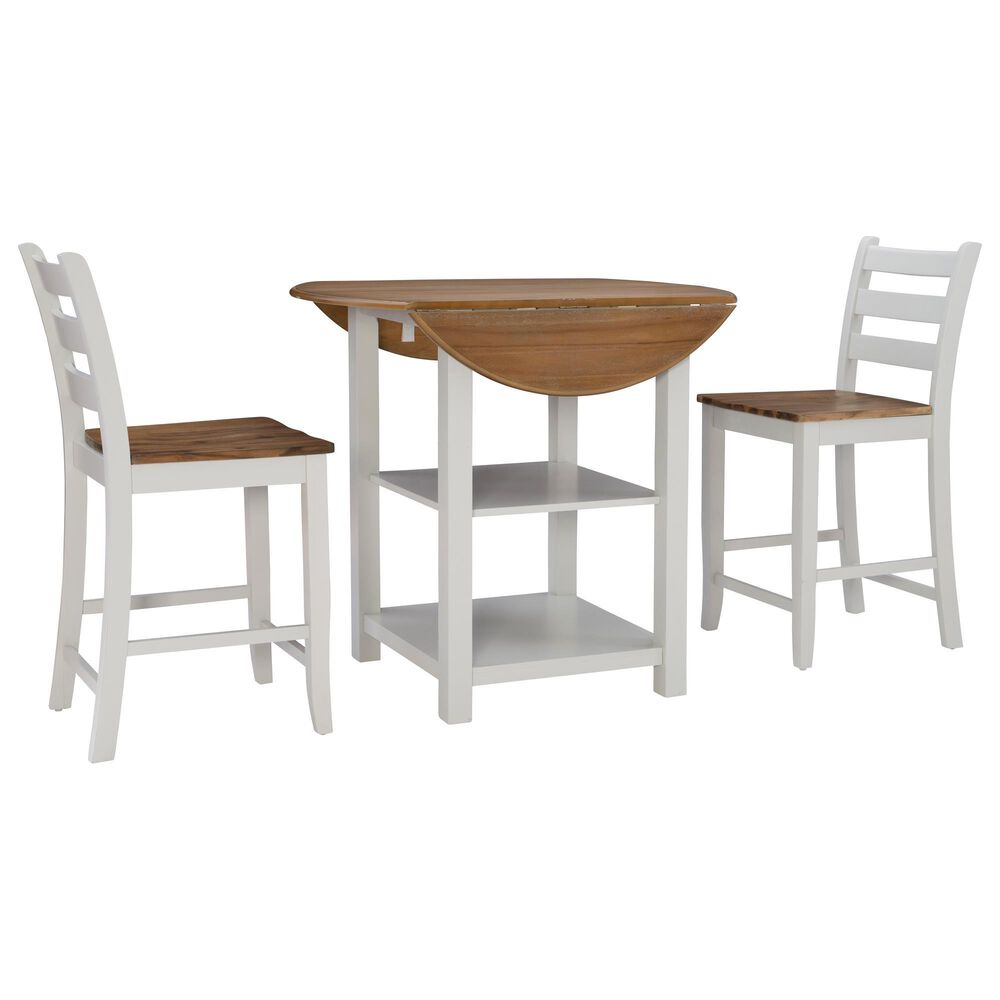 Linon Home Decor Colm 3-Piece Counter Set in Warm Brown and Light Grey, , large