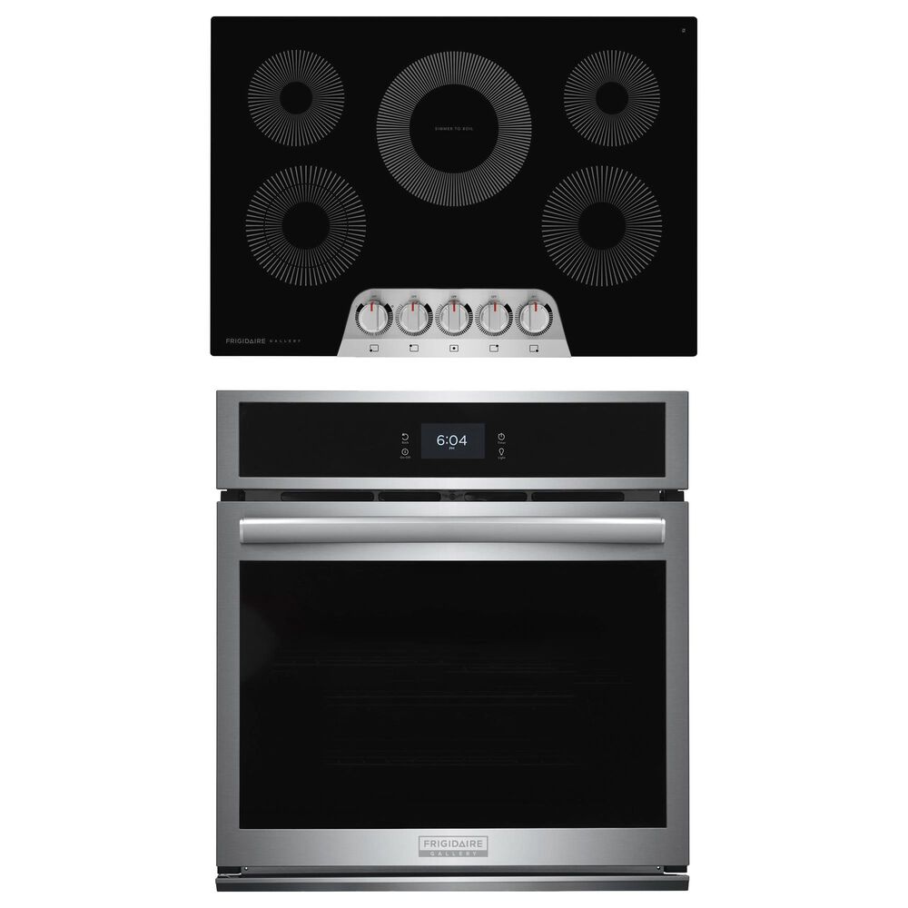 Frigidaire Gallery 2-Piece Kitchen Package with 27" Single Electric Wall Oven and 30" Electric Cooktop in Stainless Steel, , large