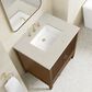 James Martin Myrrin 30" Single Bathroom Vanity in Mid-Century Walnut with 3 cm Siberian Silestone Top and Rectangular Sink, , large