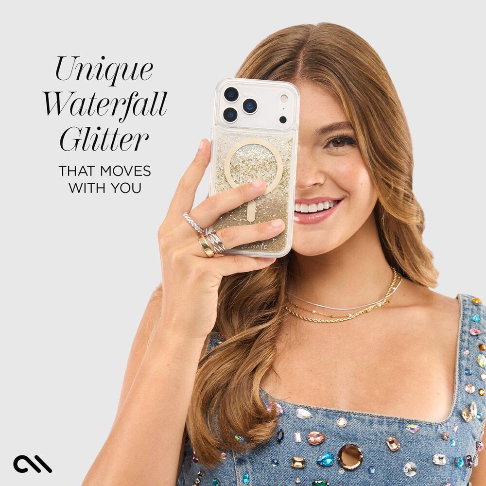 Case-Mate Waterfall MagSafe Case for iPhone 17 Pro in Gold, , large