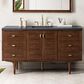 James Martin Vanities Amberly 60" Single Bathroom Vanity in Walnut with 3 cm Charcoal Soapstone Quartz Top and Rectangular Sink, , large