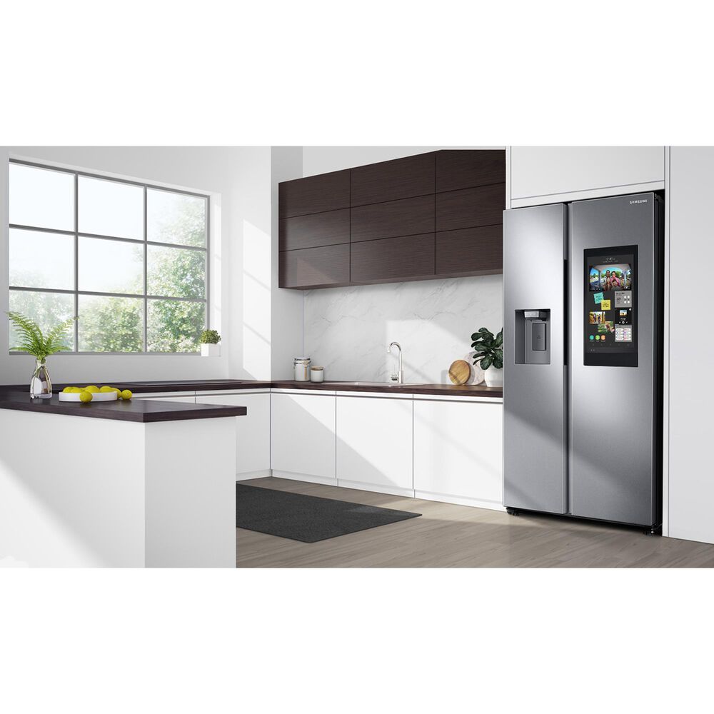 Samsung 22 Cu. Ft. Side by Side Refrigerator with Touch Screen Family Hub in Stainless Steel, , large