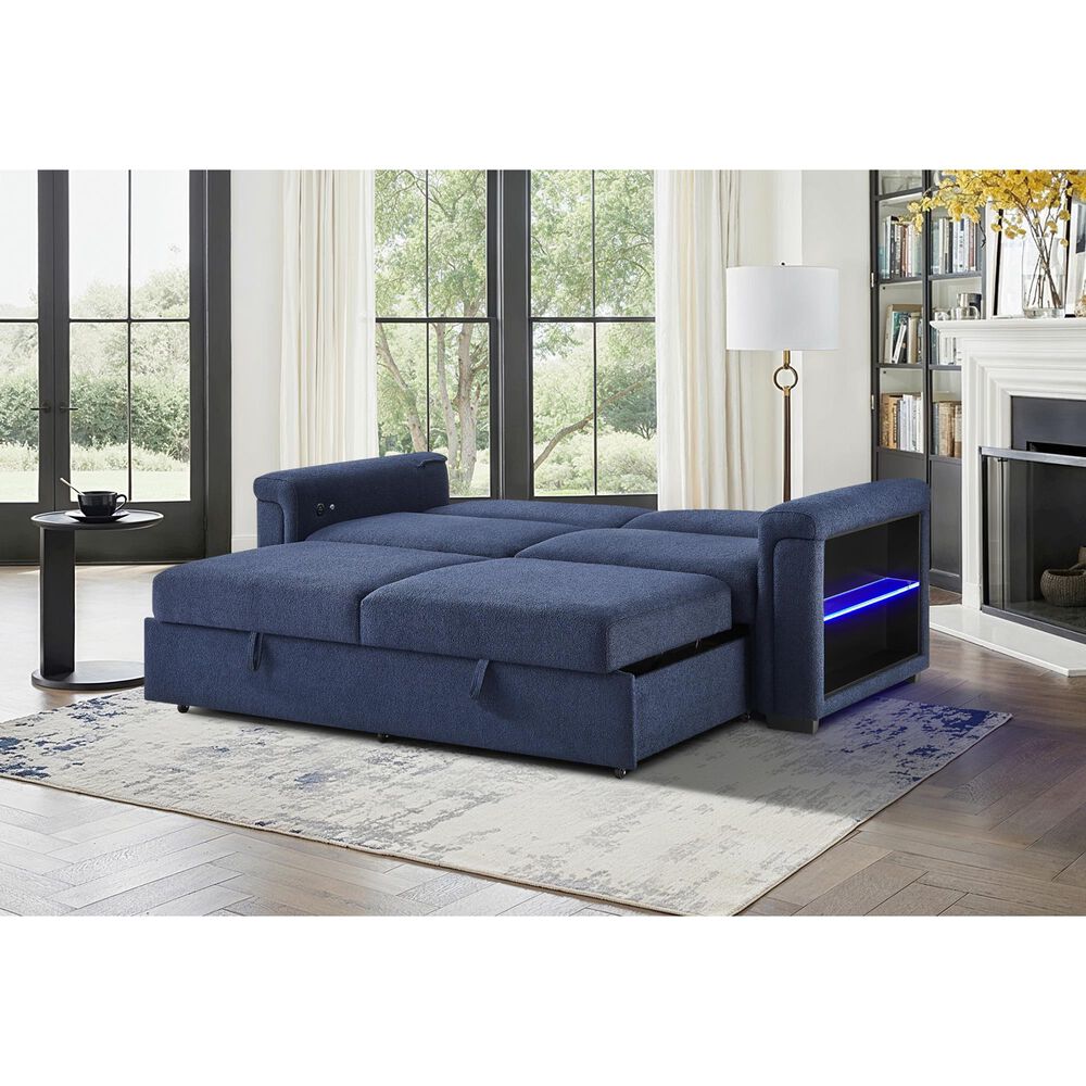 Modern Market Pull-out Sofa Bed in Navy, , large