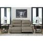 Ashley Narwhal Place 2-Piece Power Reclining Symmetrical Sectional Loveseat in Pebble, , large