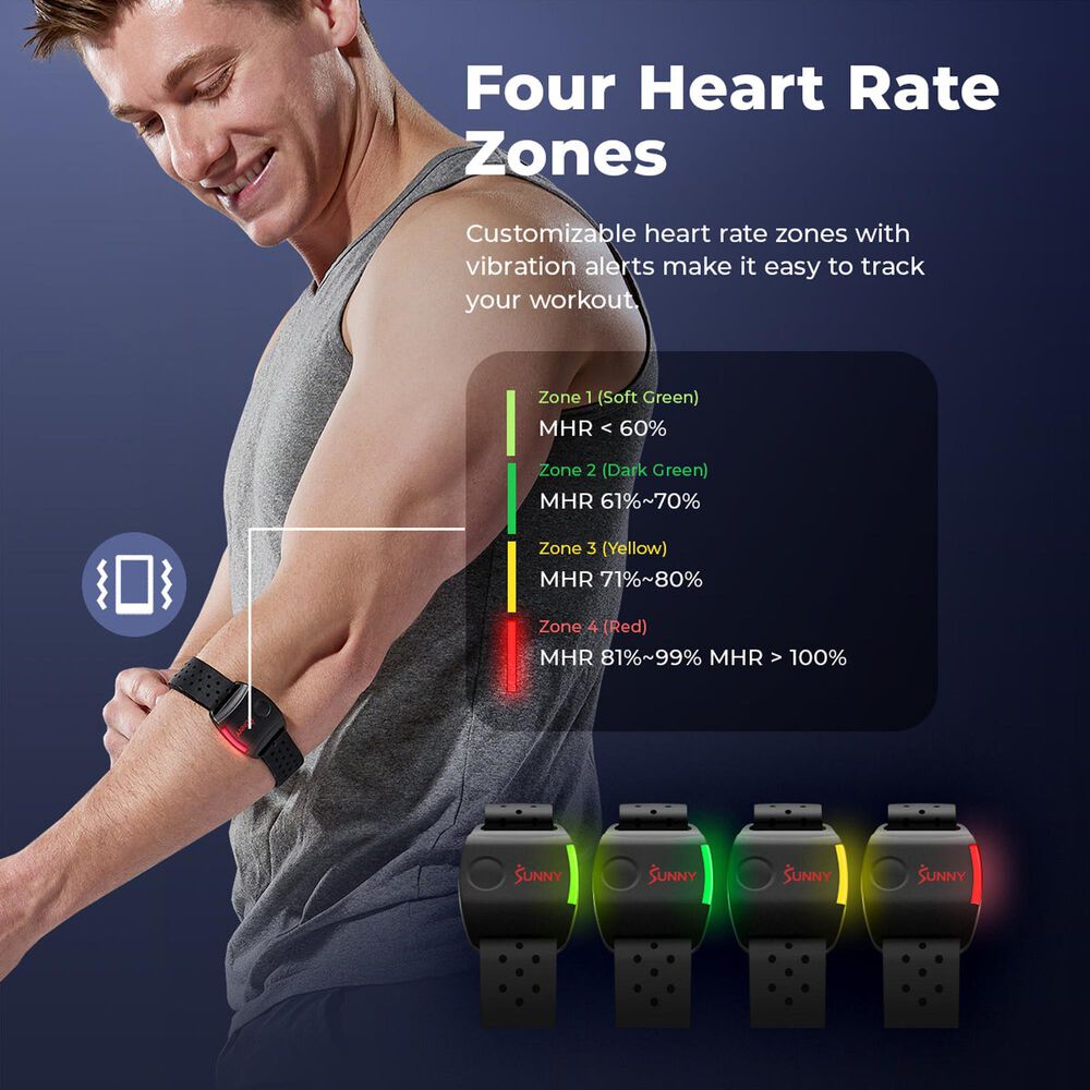 Sunny Health &amp; Fitness Smart Heart Rate Monitor in Black, , large