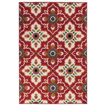 Central Oriental Terrace Tropic Bluffton 7"10" x 9"10" Coral and Snow Area Rug, , large