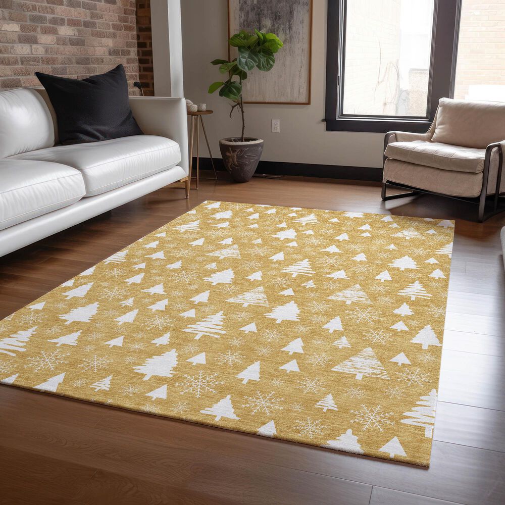 Dalyn Rug Company Wonderland WN23 3&#39; x 5&#39; Gold Indoor/Outdoor Area Rug, , large