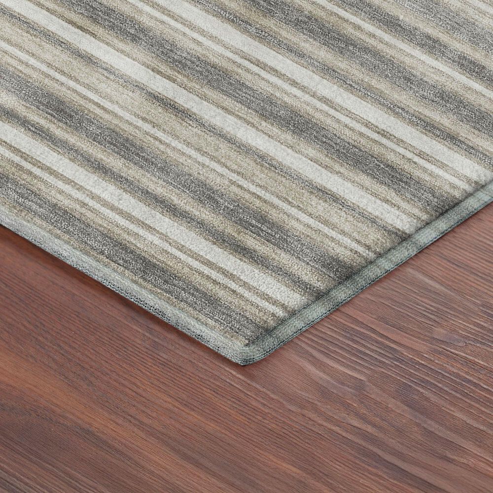 Dalyn Rug Company Soft Essentials Striped Taupe 2'3" x 7'6" Indoor/Outdoor Runner, , large