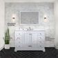Lexora Home Dukes 48" Double Bathroom Vanity in White with 2 cm White Quartz Top and Rectangular Sinks, , large