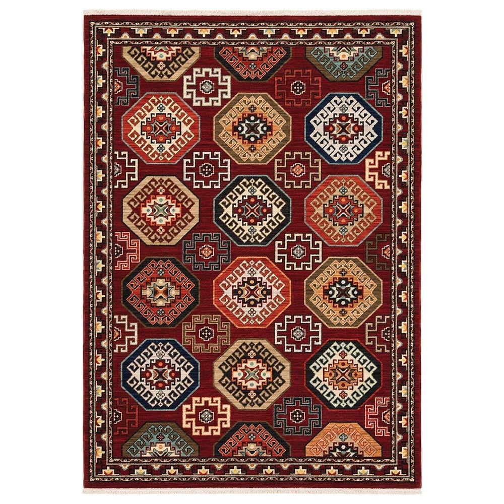 Oriental Weavers Lilihan Geometric 091R6 2" x 3" Red Scatter Rug, , large
