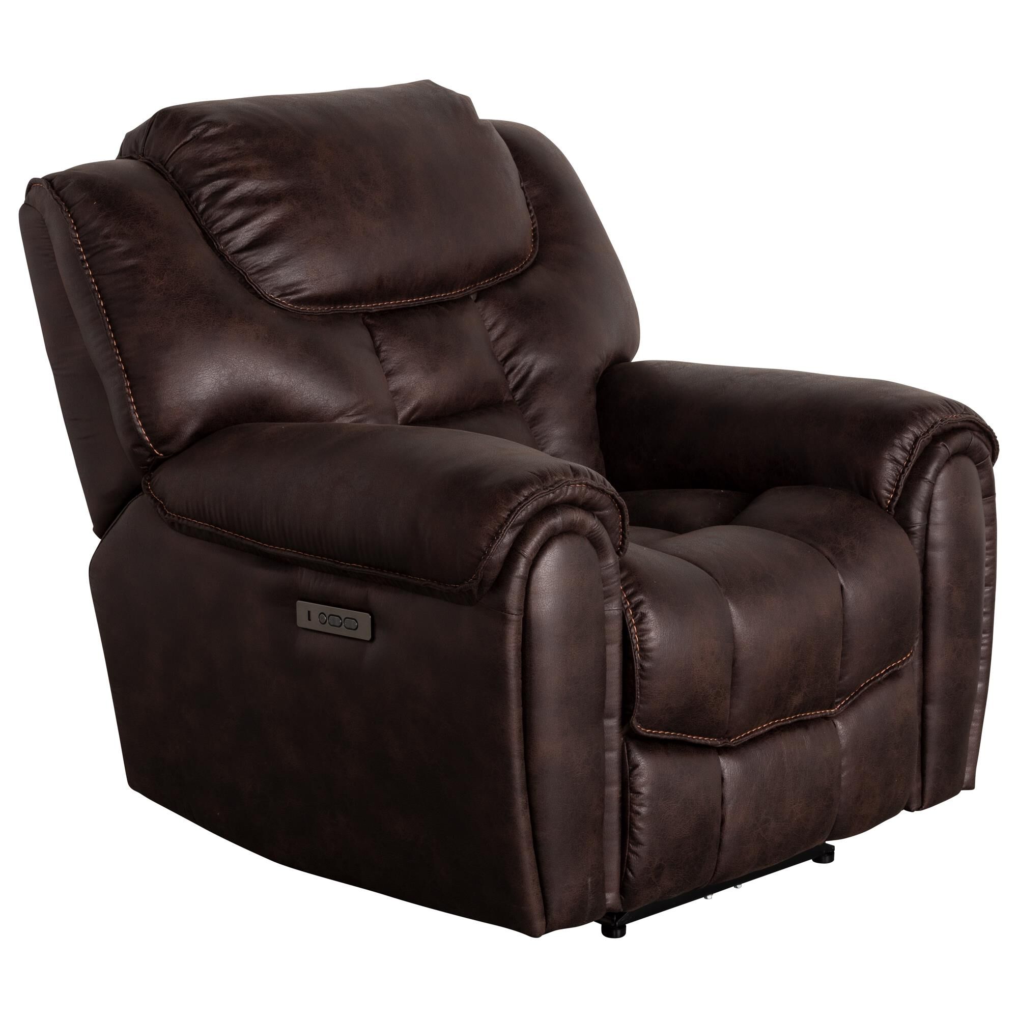 Oxford Furniture Cheers Power Recliner with Power Headrest in Cowboy Dark Brown NFM