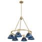 Golden Lighting Orwell 6-Light Chandelier with Matte Navy Shade in Brushed Champagne Bronze, , large