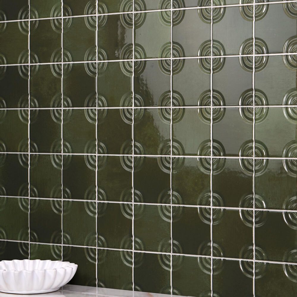 Dal-Tile Relicca Nook 4" x 4" Square Circle Ceramic Tile, , large