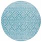 Safavieh Tulum  6"7" Round Turquoise and Ivory Area Rug, , large