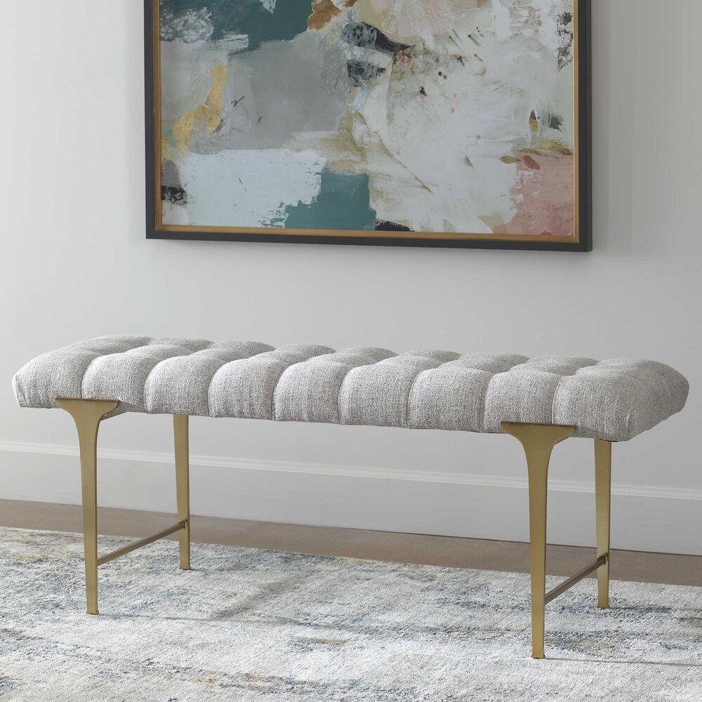 Uttermost Imperial Bench in Satin Champagne, , large