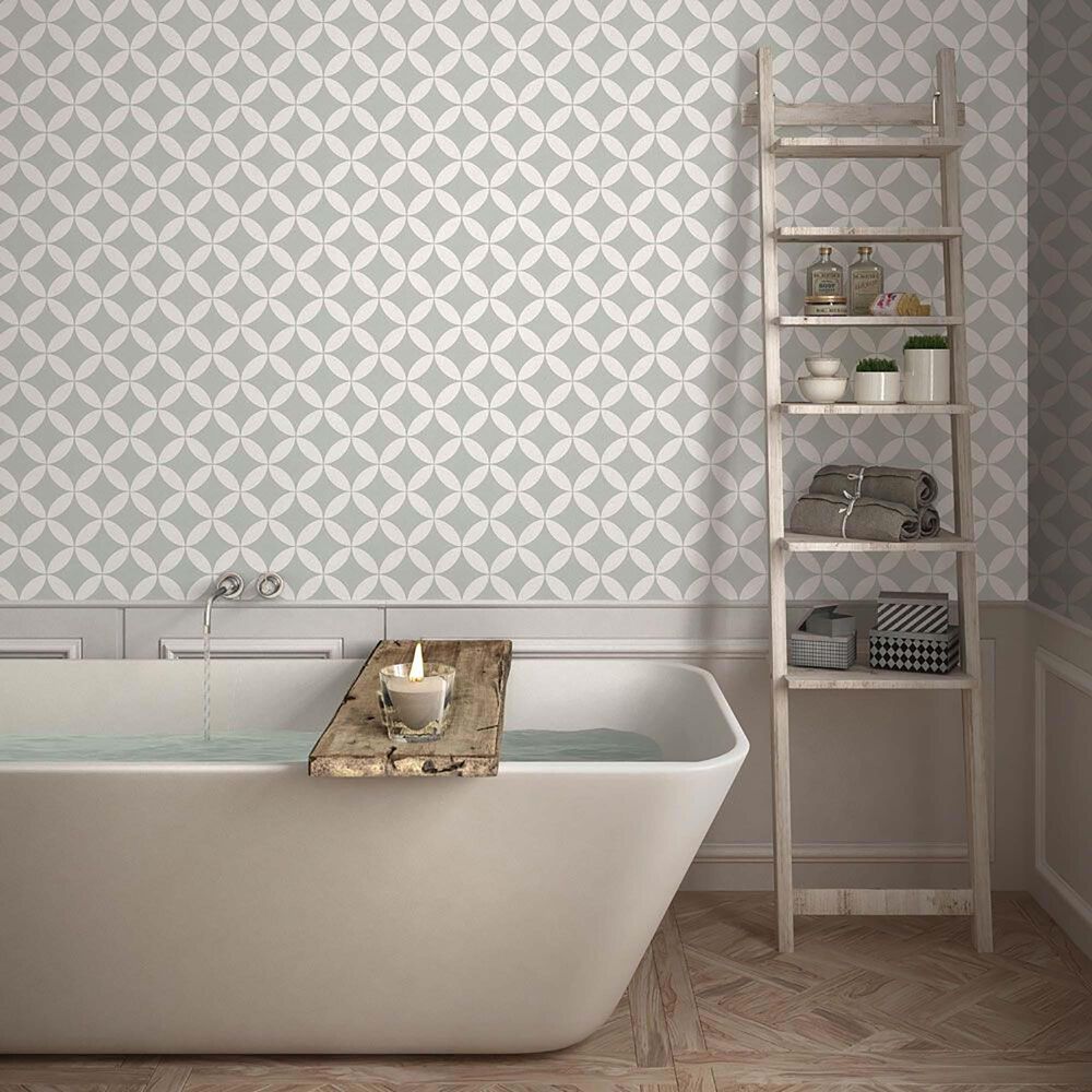 Tempaper Terrazzo Star Stone Grey Peel and Stick Wallpaper, , large